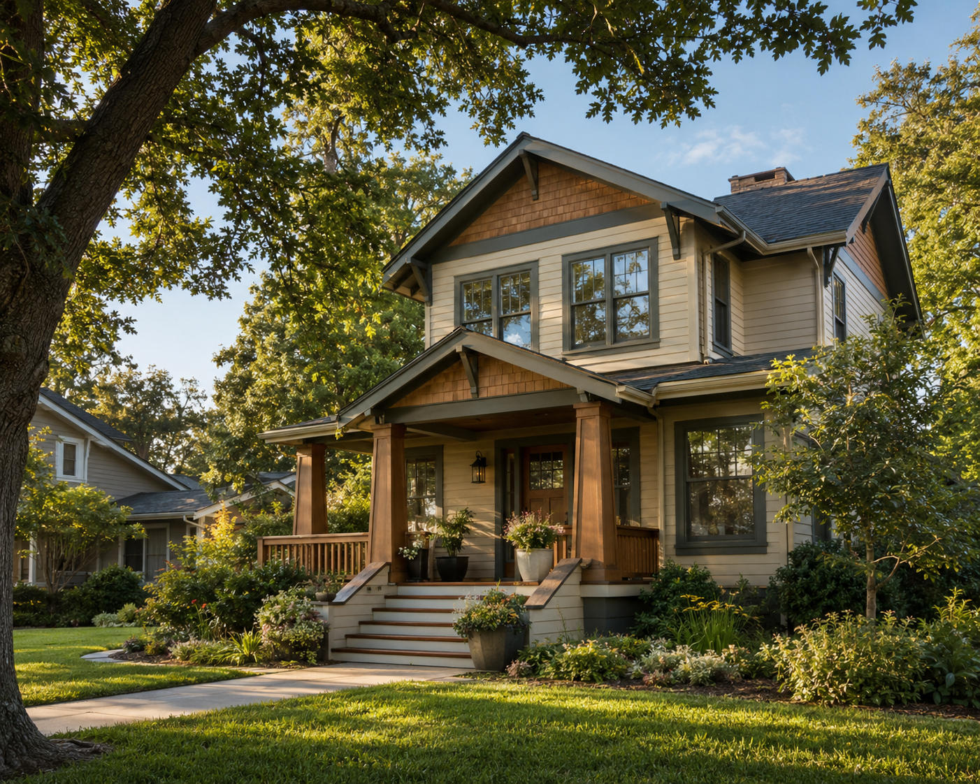 Welcoming, well-maintained home exterior